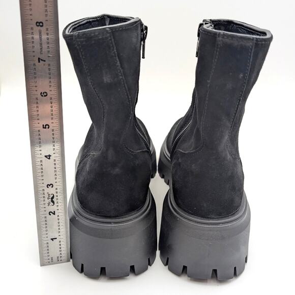 Asos Design Antigua Suede Sock Boots Round Toe Women's Black Size US9 EU40 - Picture 4 of 13